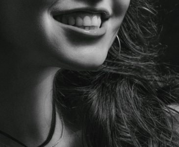 a woman with long hair