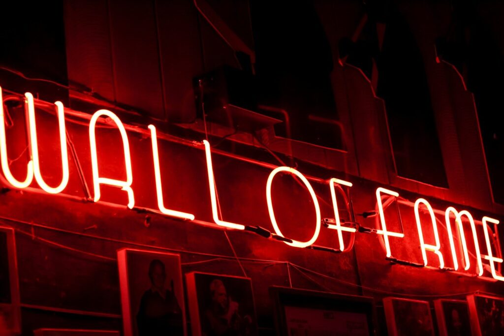 lighted wall of fame neon signage